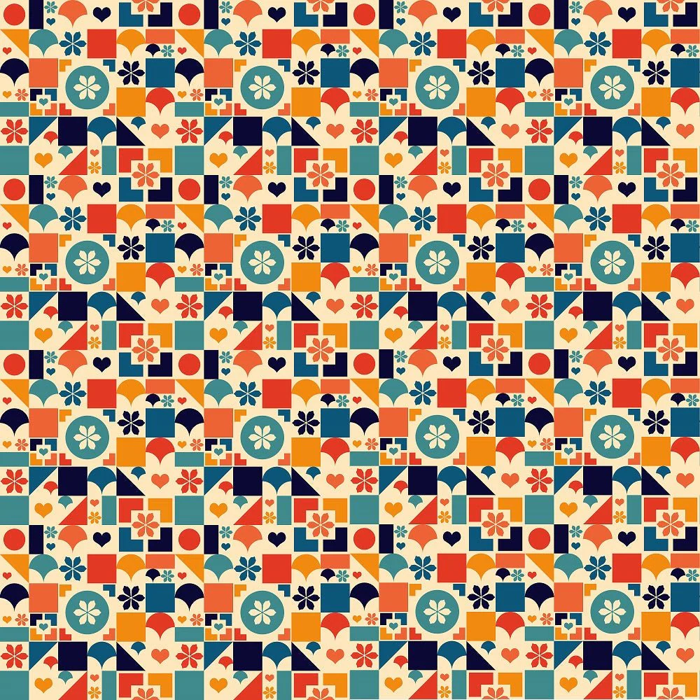 Retro Rainbow Pattern #13 Fabric