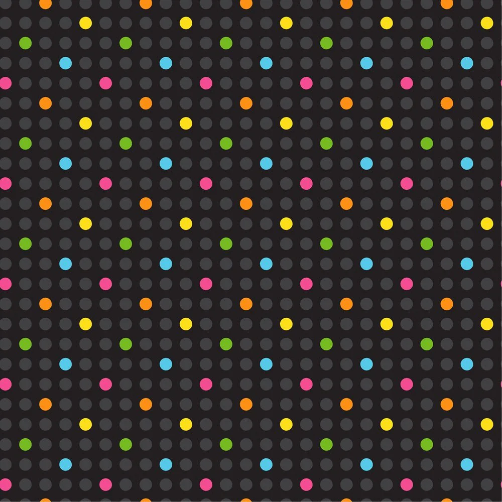 Retro Rainbow Scatter Dots Fabric
