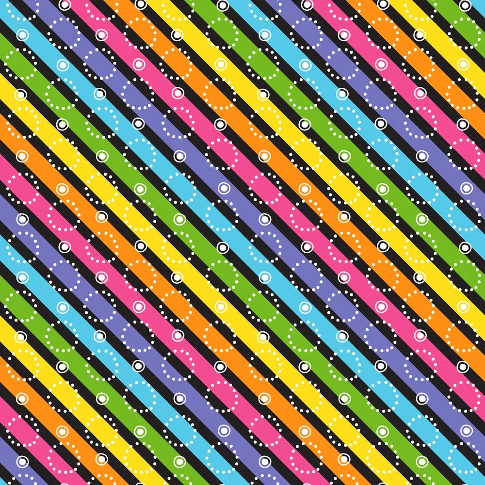 Retro Rainbow Stripes Fabric