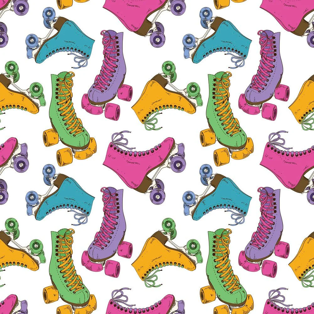 Retro Roller Skates Fabric