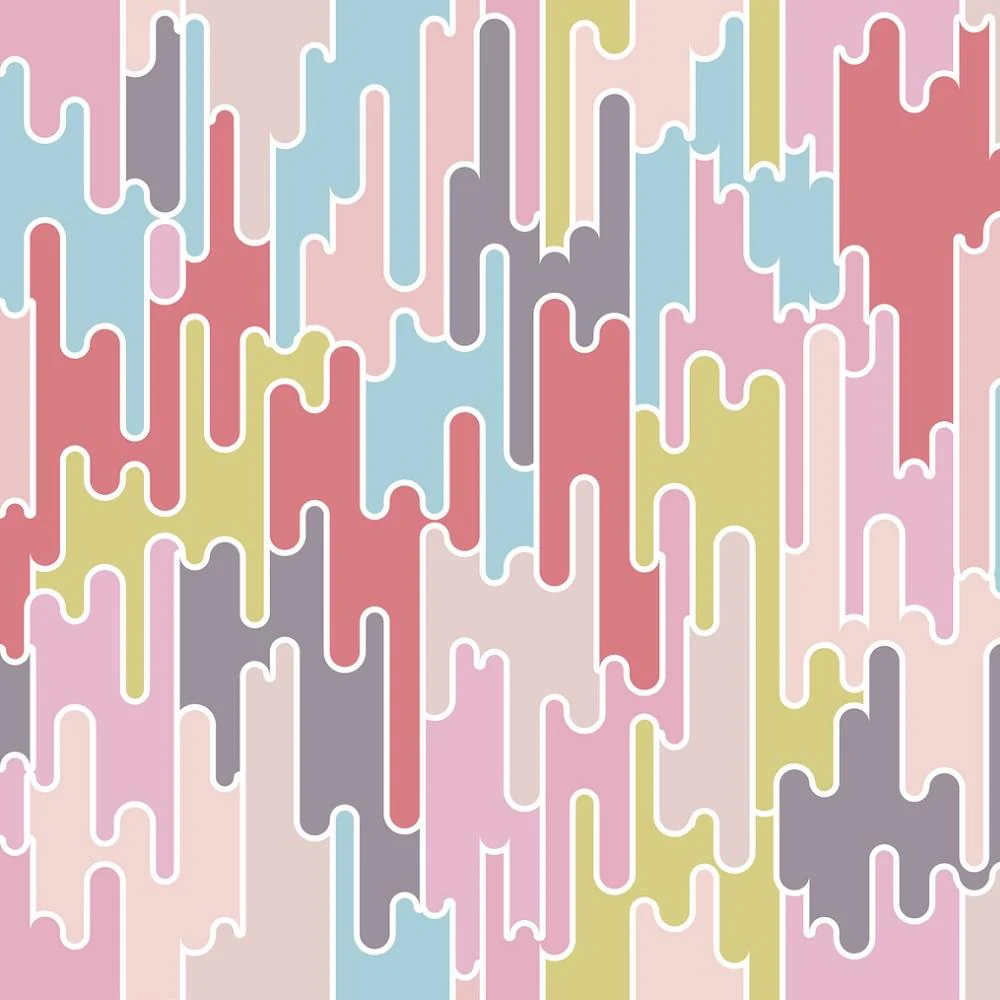 Retro Rounded Lines Fabric - Pastel
