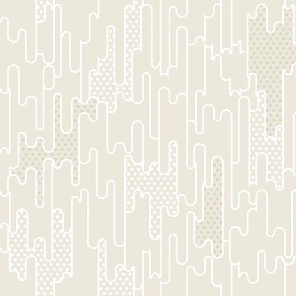 Retro Rounded Lines Fabric - Tone On Tone