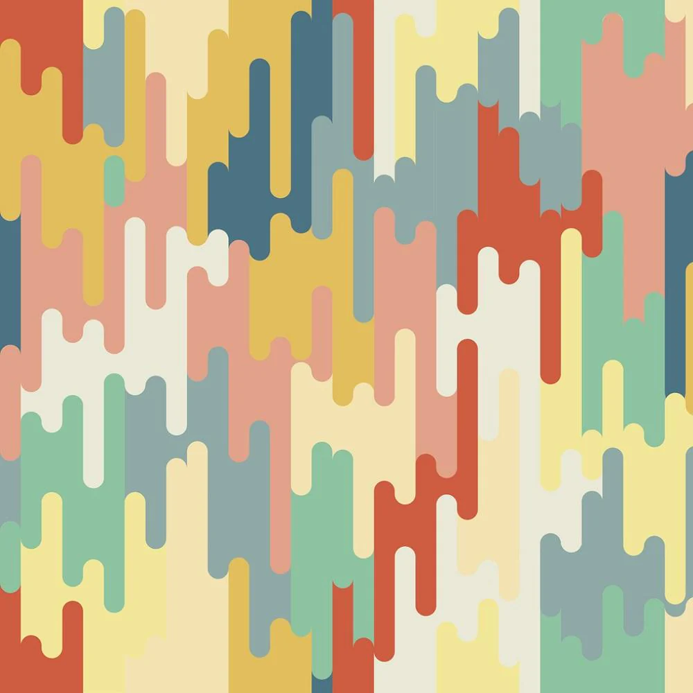 Retro Rounded Lines Fabric - Vintage