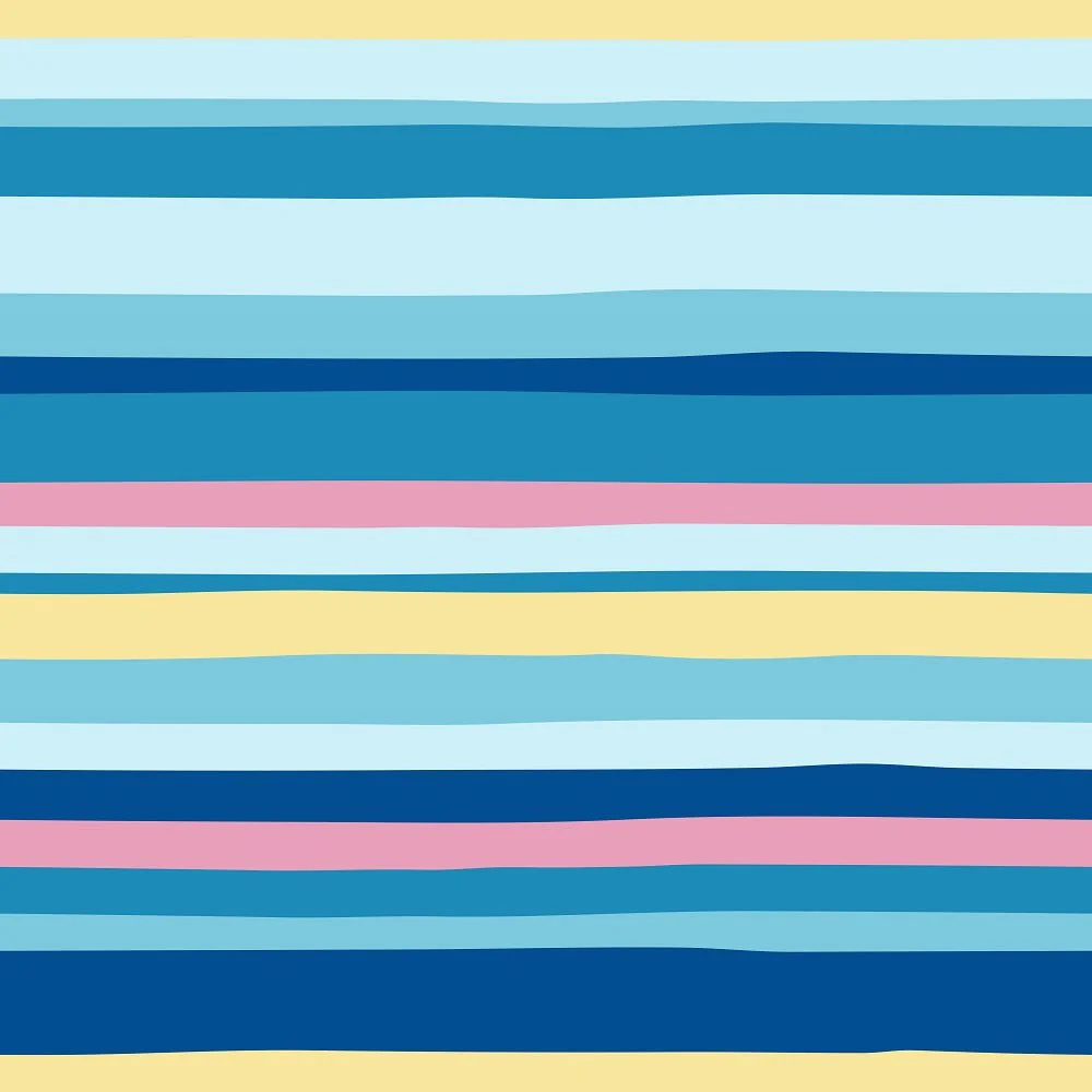 Retro Stripes Blues Fabric