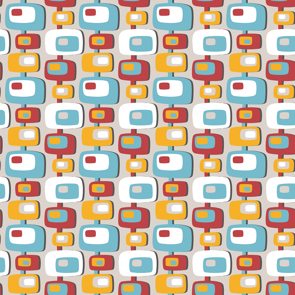 Retro Stylized Backdrop Fabric