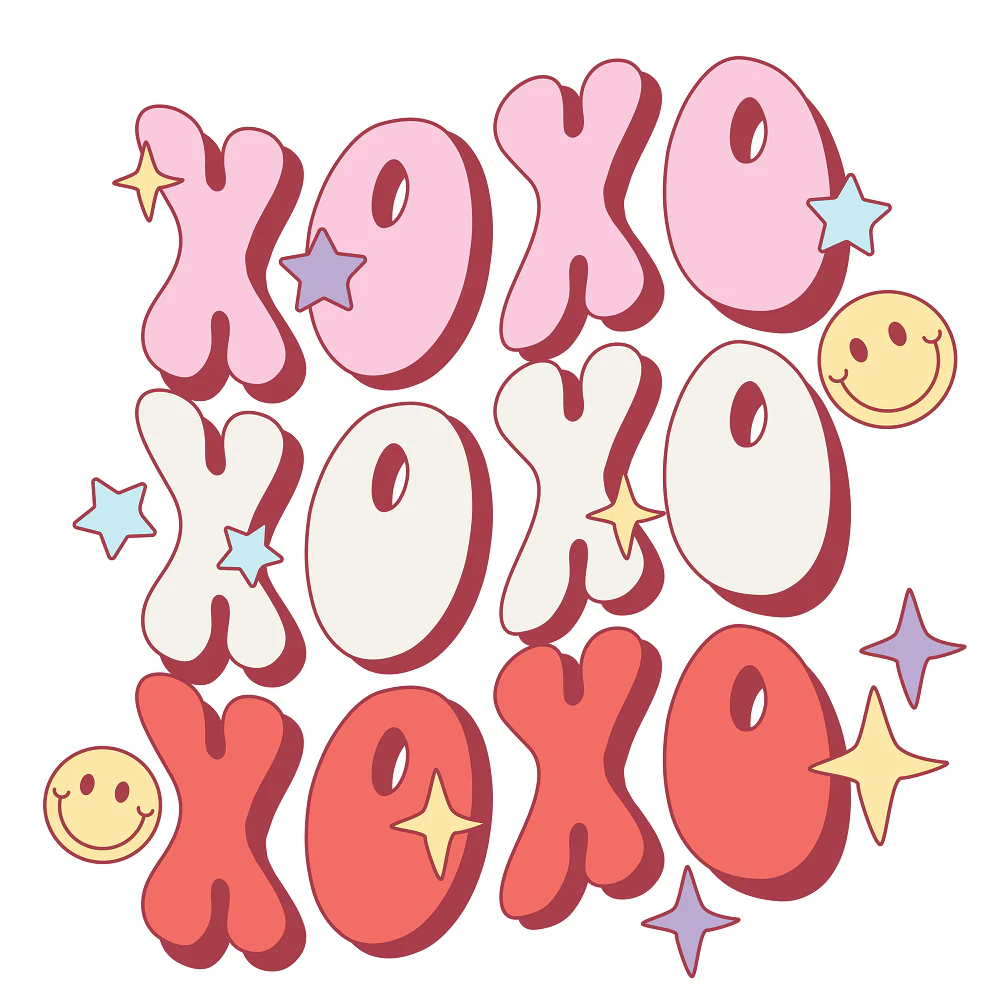 Retro Valentine�s Day XOXO Fabric Panel