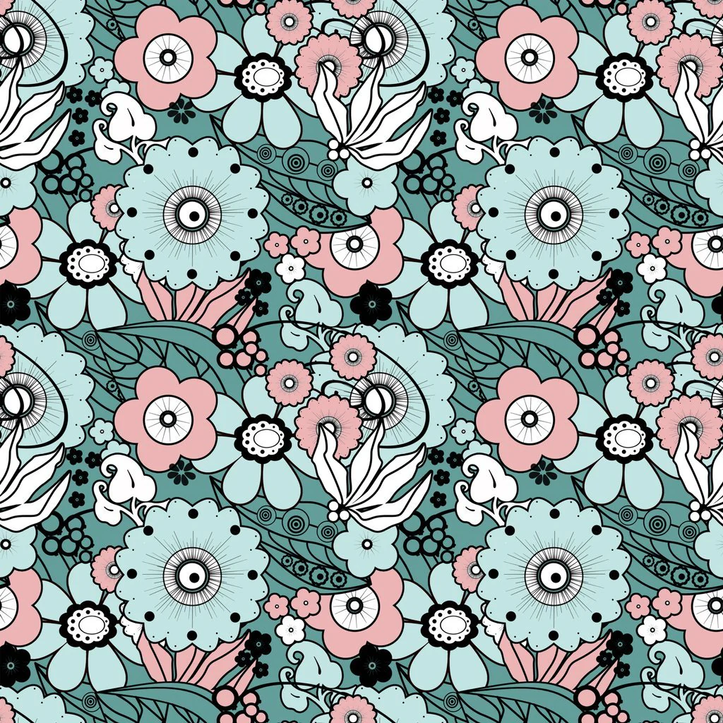 Retro Various Flowers Fabric