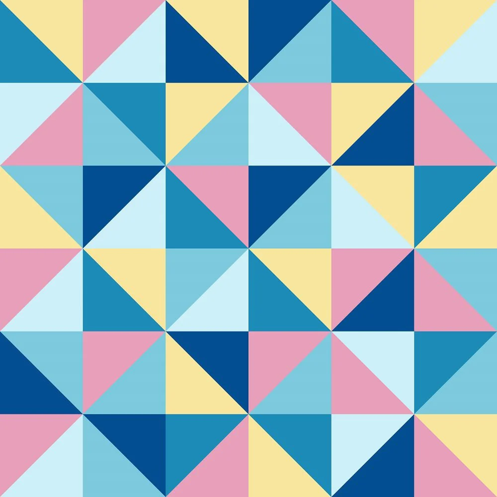 Retro Windmill Blues Fabric