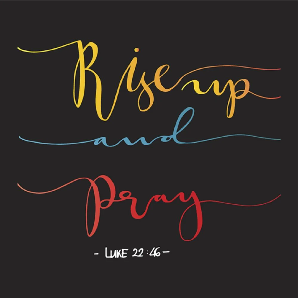 Rise Up And Pray Fabric Panel - Black