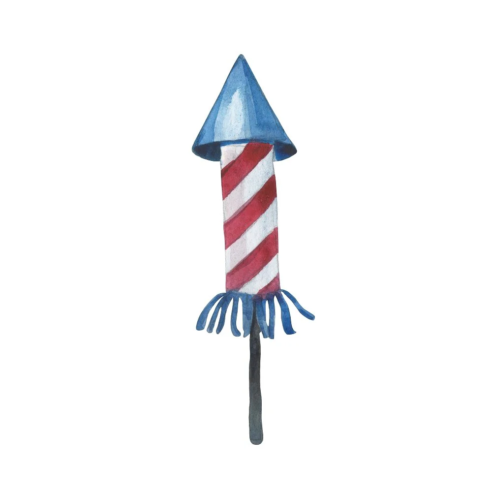 Rocket Firework Fabric Panel - Variation 1
