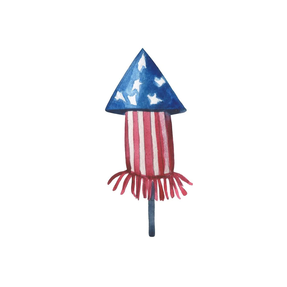 Rocket Firework Fabric Panel - Variation 2