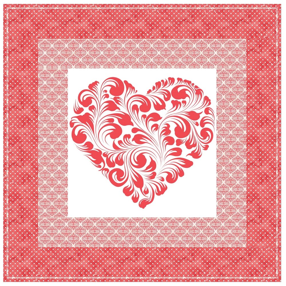 Romantic Bouquets Heart Wall Hanging 42" x 42"
