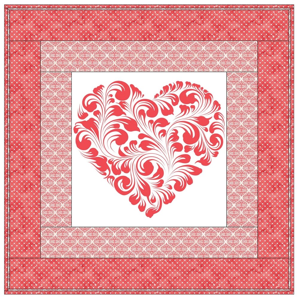 Romantic Bouquets Heart Wall Hanging 42" x 42" - Image 2