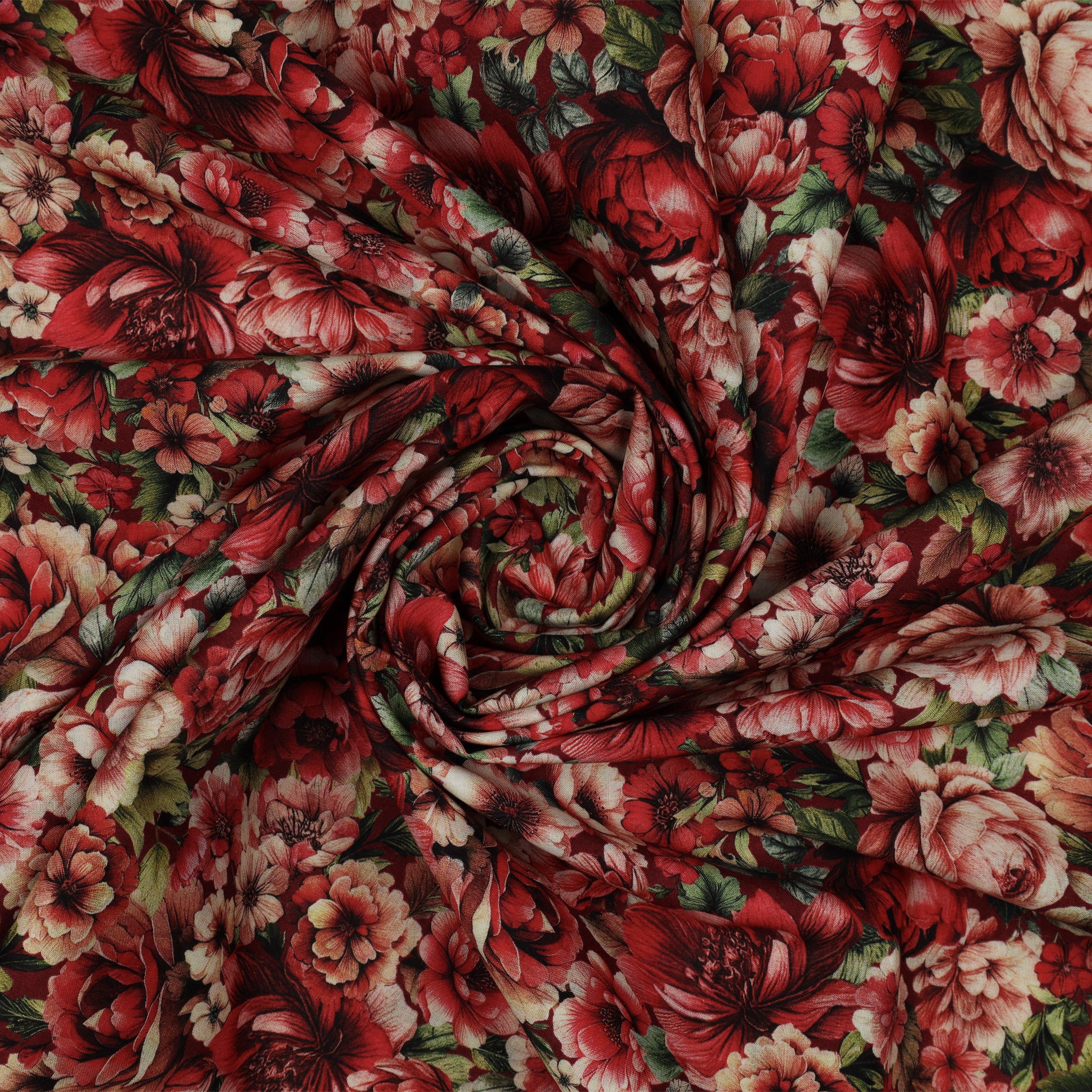 Romantic Lawn Fabric Collection - Garden of Romance Red Velvet - Image 2