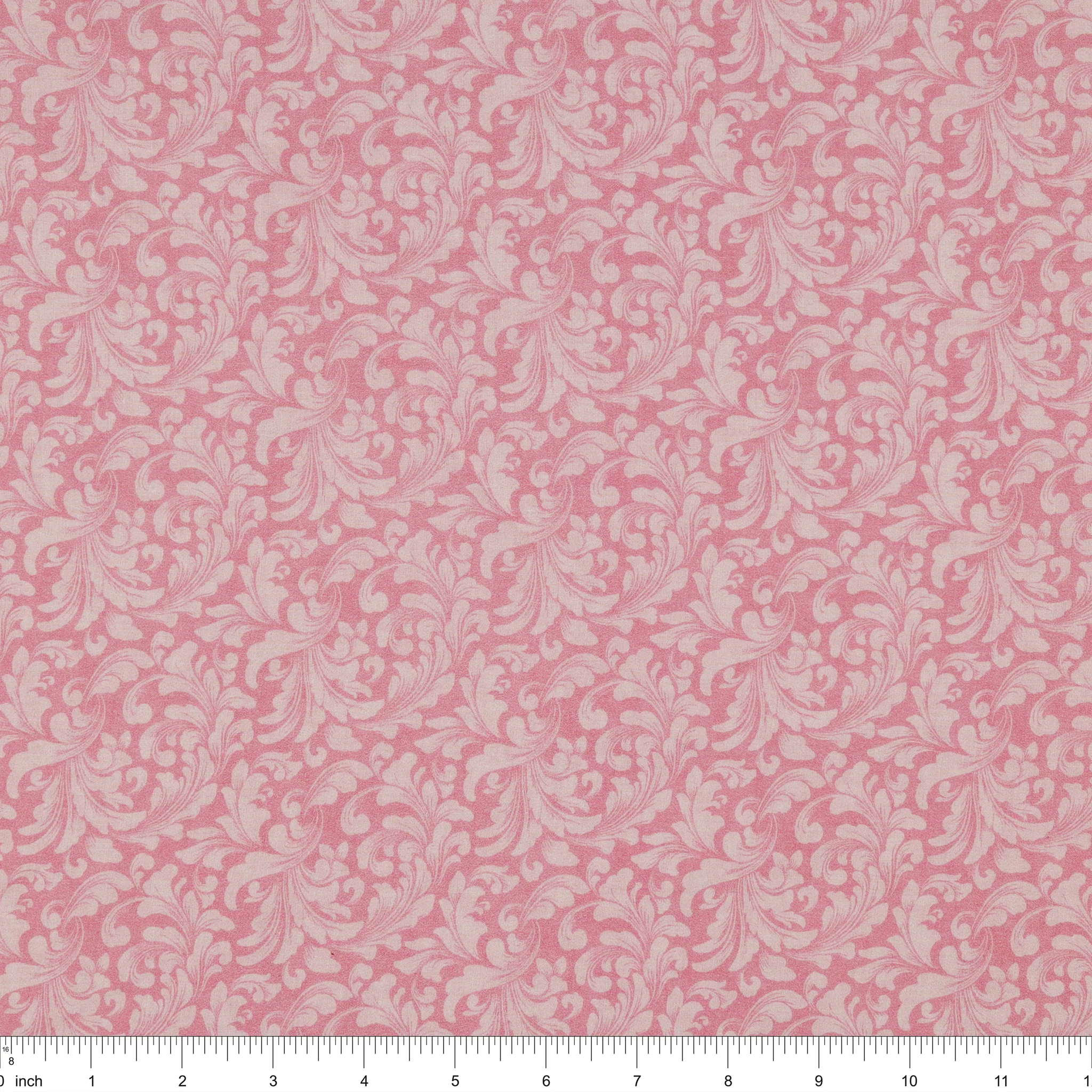 Romantic Lawn Fabric Collection - Lovely Scrolls Light Pink - Image 3
