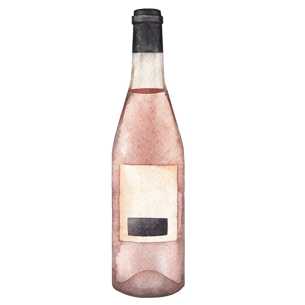 Ros� Wine Bottle Fabric Panel - Variation 2