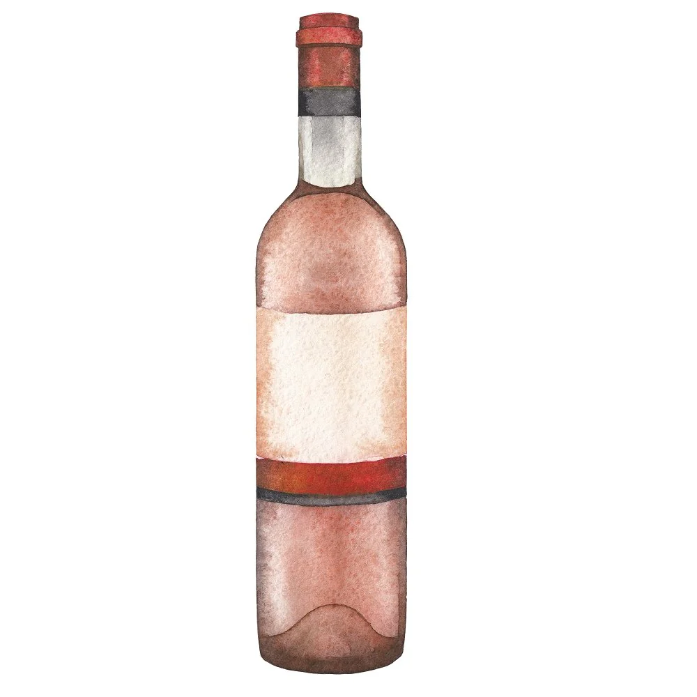 Ros� Wine Bottle Fabric Panel - Variation 3