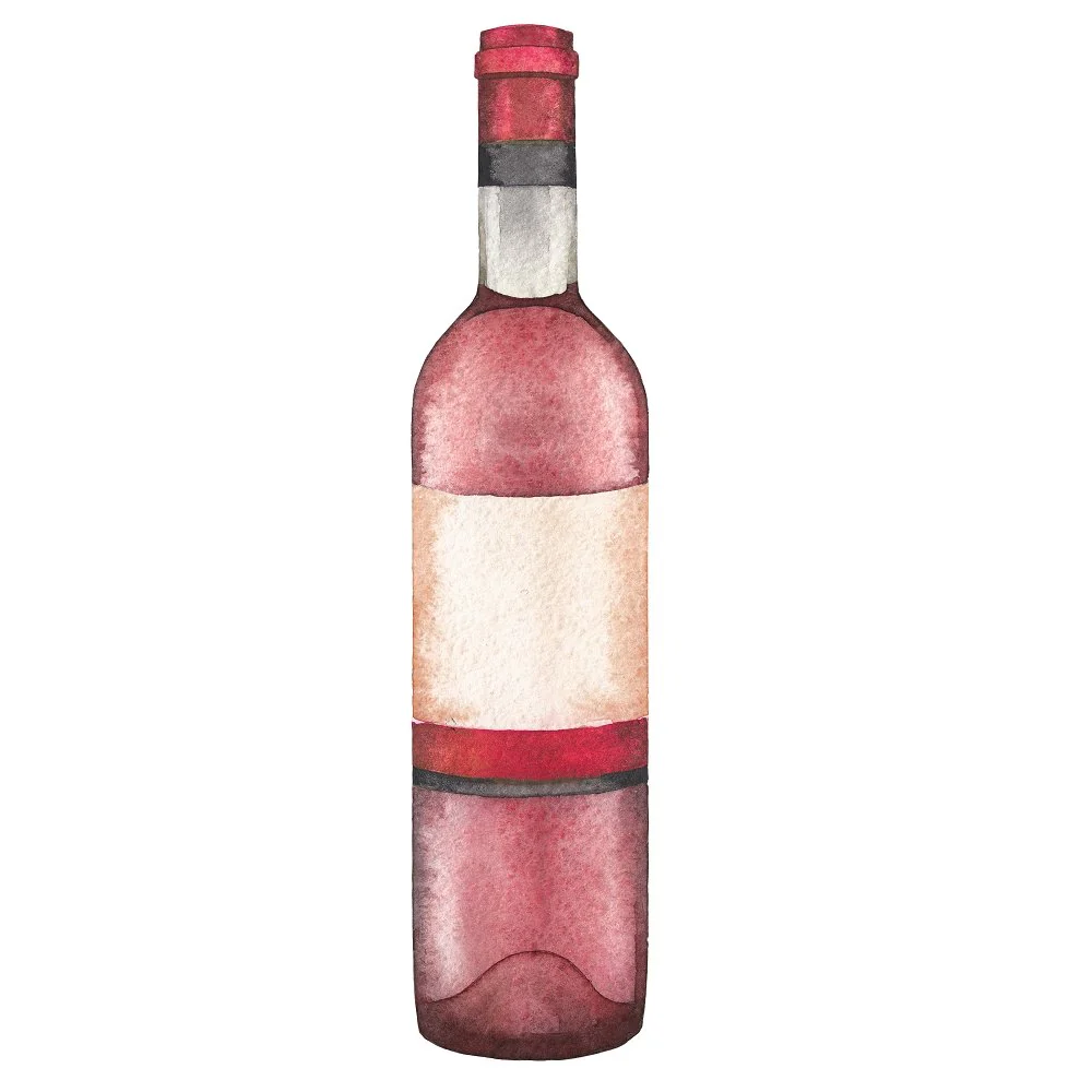 Ros� Wine Bottle Fabric Panel - Variation 4
