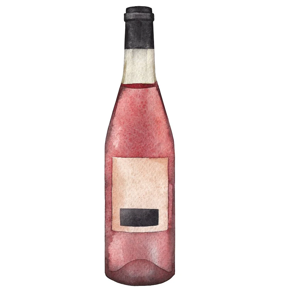 Ros� Wine Bottle Fabric Panel - Variation 5