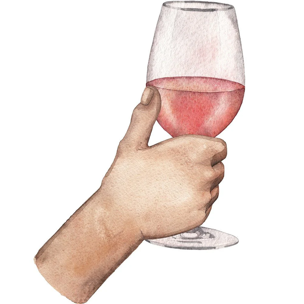 Ros� Wine Toast Fabric Panel