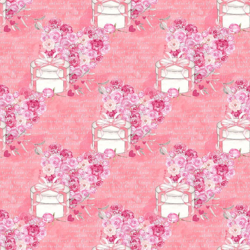 Roses Heart Valentine Main Fabric - Pink
