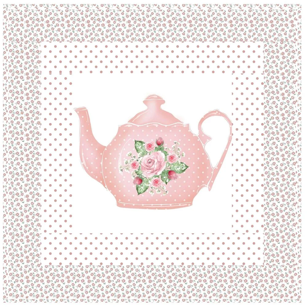 Rosey Tea Time Wall Hanging 42" x 42"