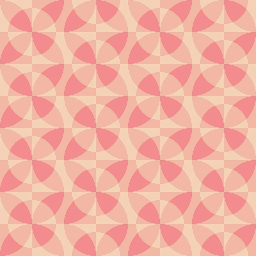 Rounded Geometric Shapes Fabric - Pink