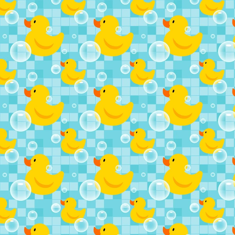 Rub A Dub In The Tub Fabric - Blue