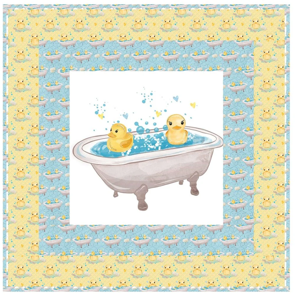 Rubber Ducks Bathtub Wall Hanging 42" x 42"