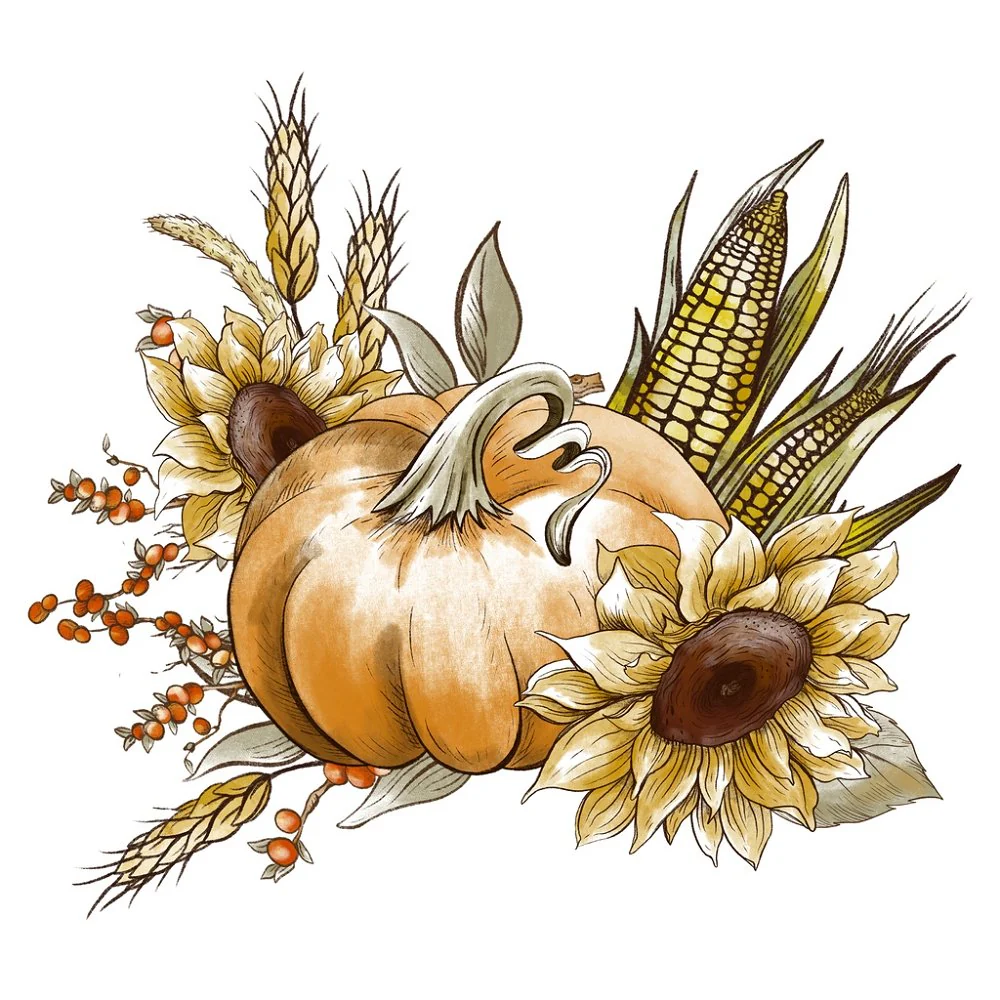 Rustic Fall Harvest Fabric Panel