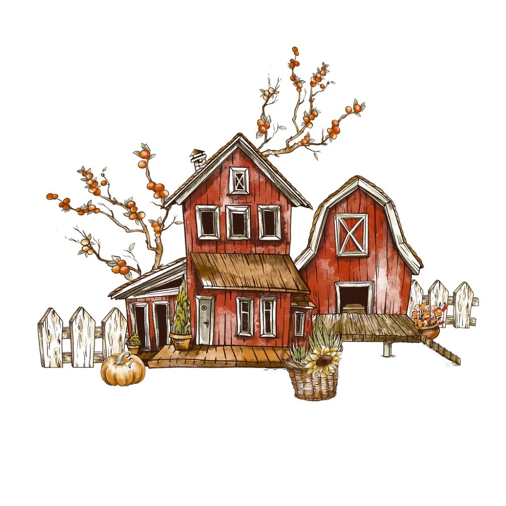 Rustic Farmhouse & Barn Fabric Panel