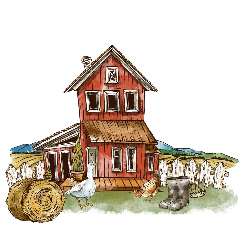Rustic Farmhouse & Land Fabric Panel