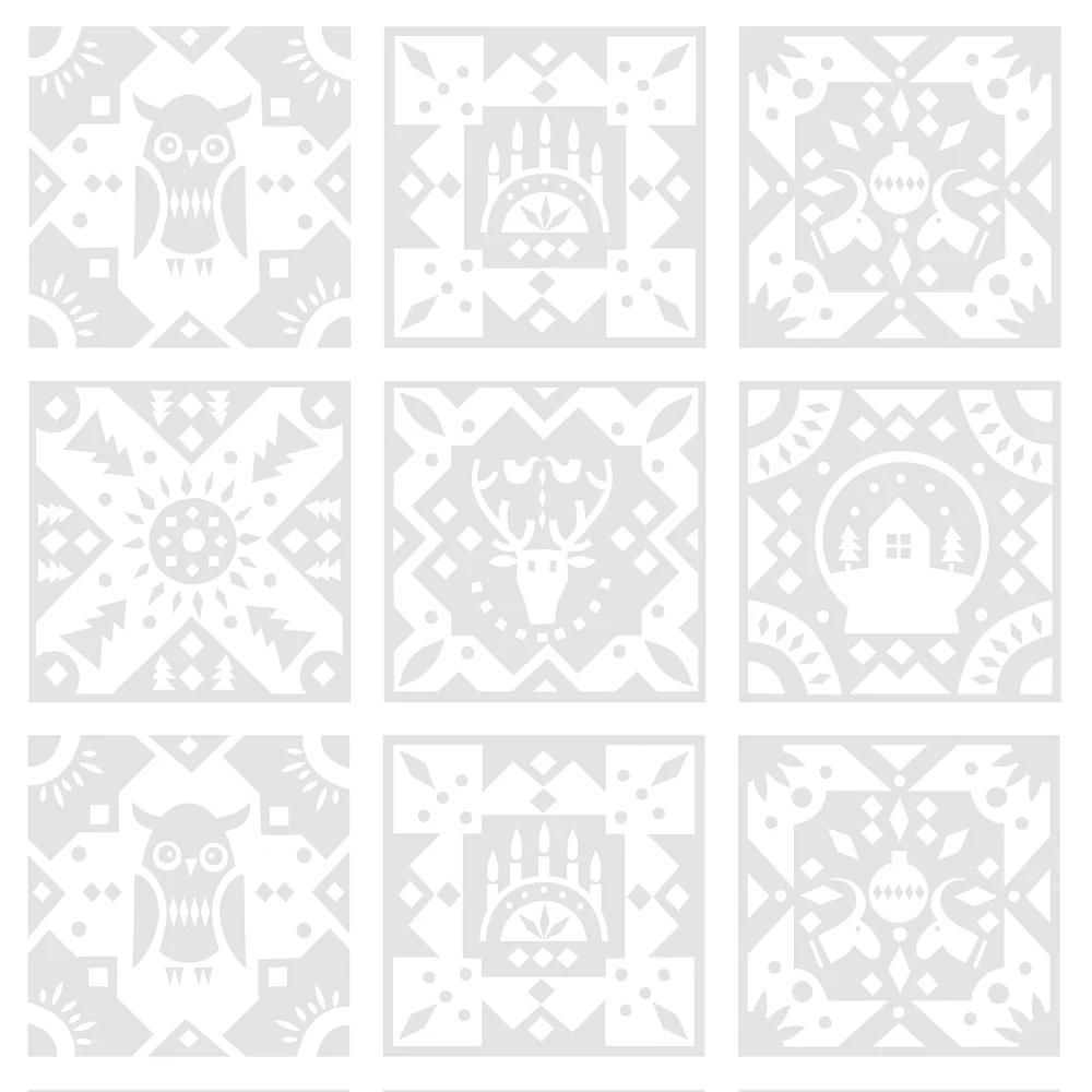 Rustic Folk Christmas Tone on Tone Fabric - Image 2