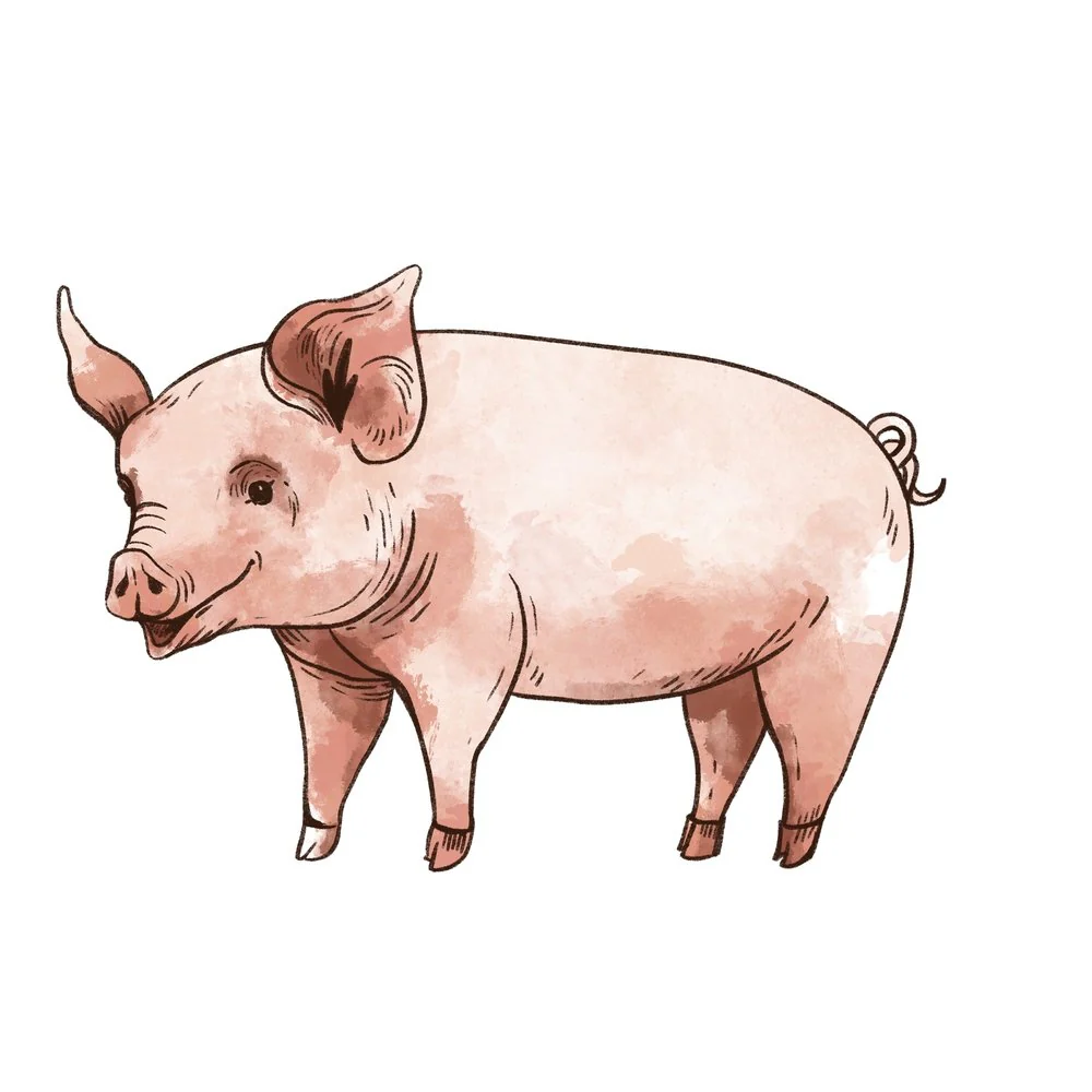 Rustic Pig Fabric Panel