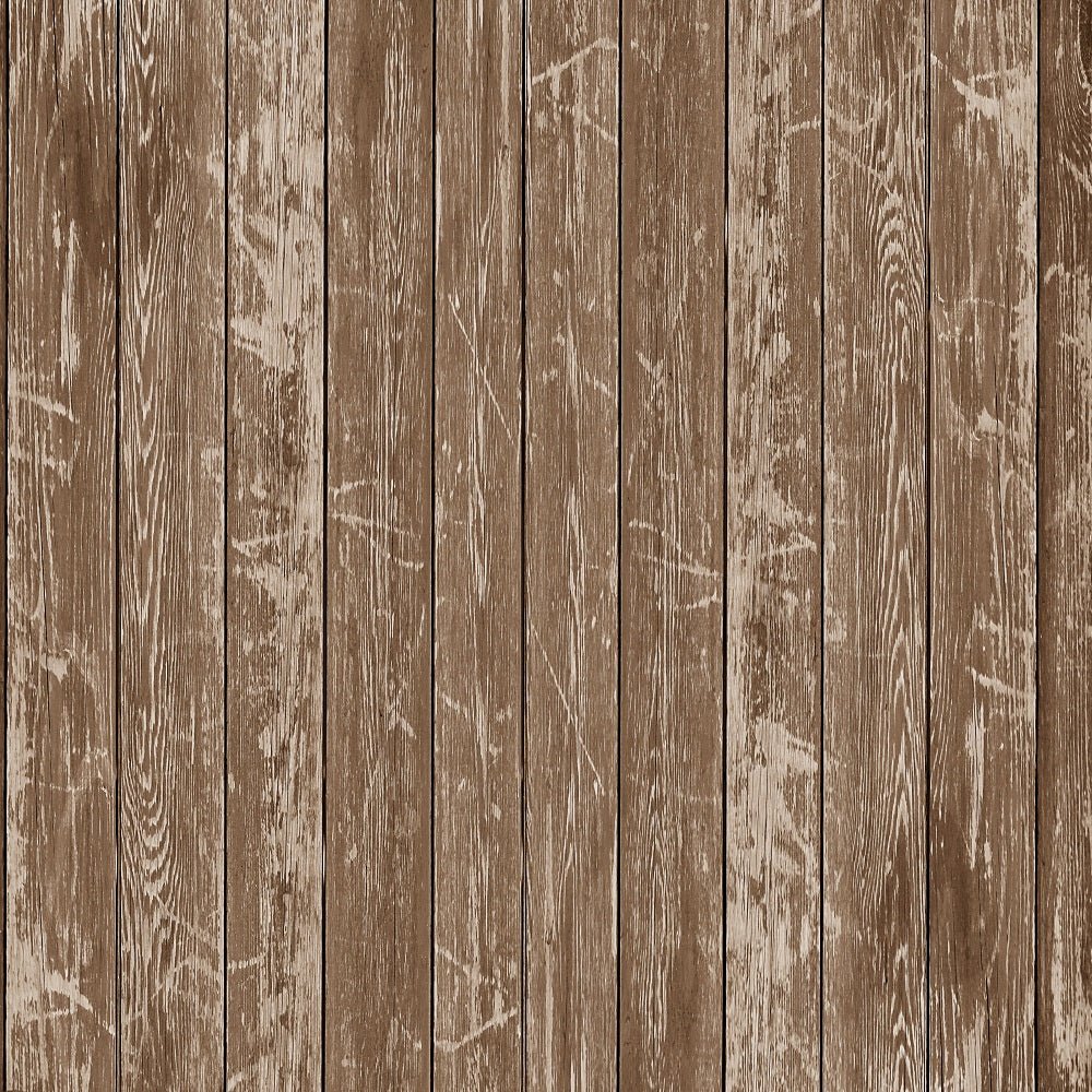 Rustic Wood Planks Fabric - Dark Brown