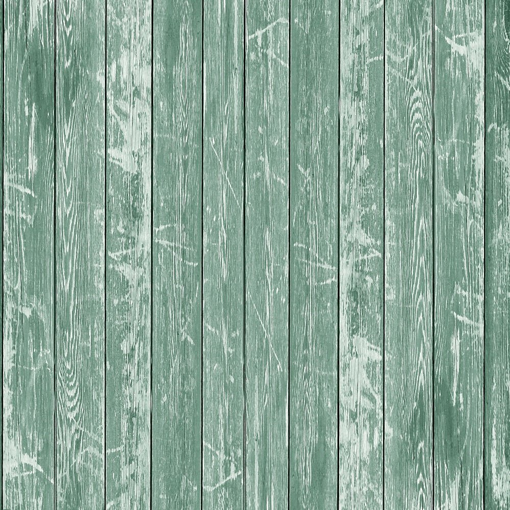 Rustic Wood Planks Fabric - Green