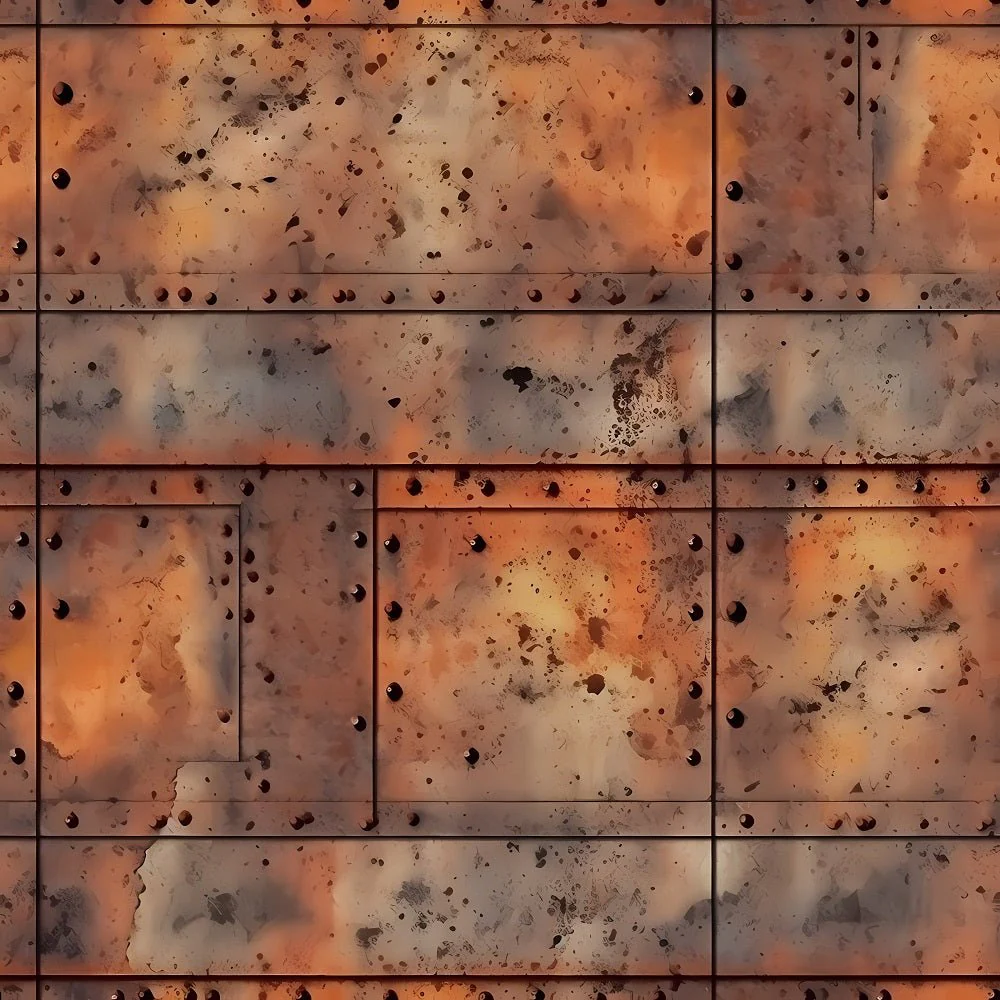 Rusty Metal Paneled Fabric