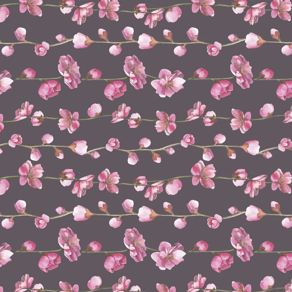 Sakura Branch Fabric - Gray