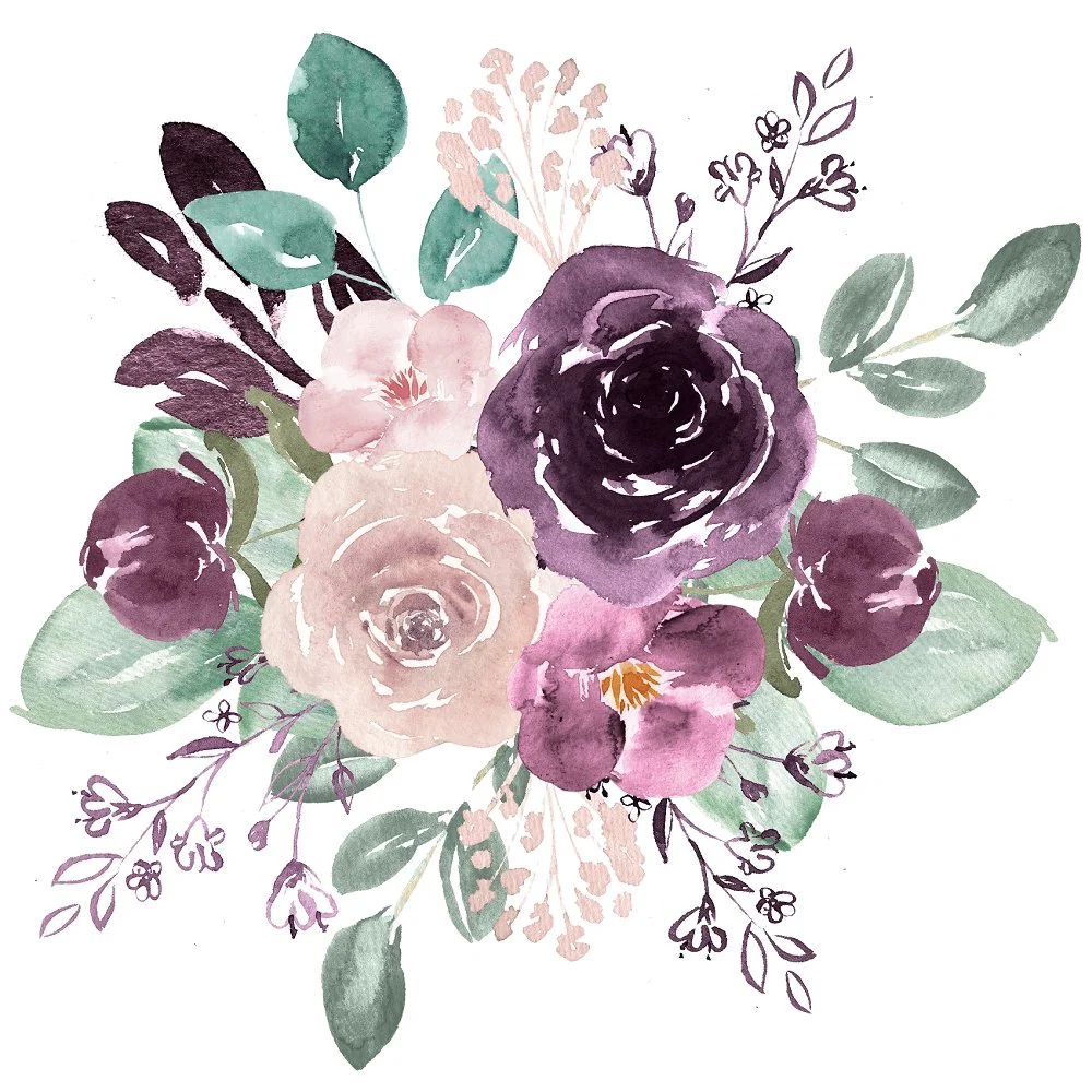 Sangria Dreams Floral Arrangement #2 Fabric Panel