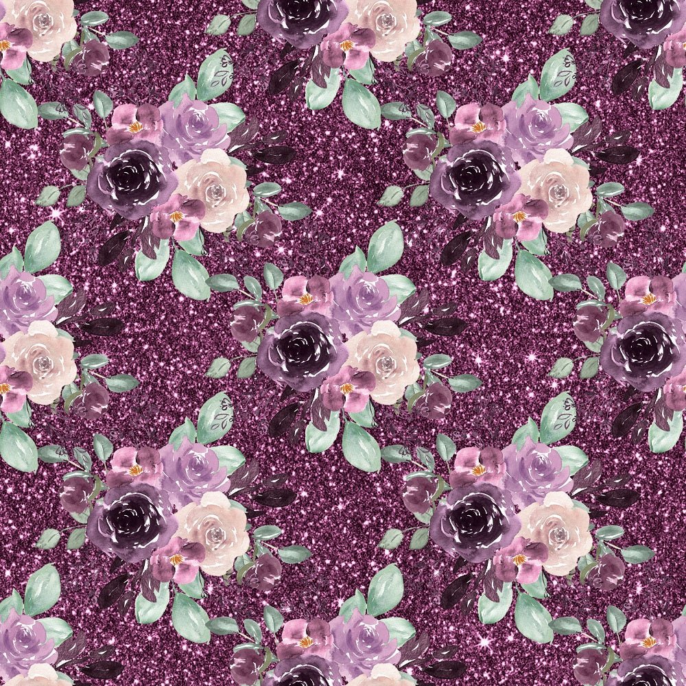 Sangria Dreams Floral Bouquets Fabric - Purple