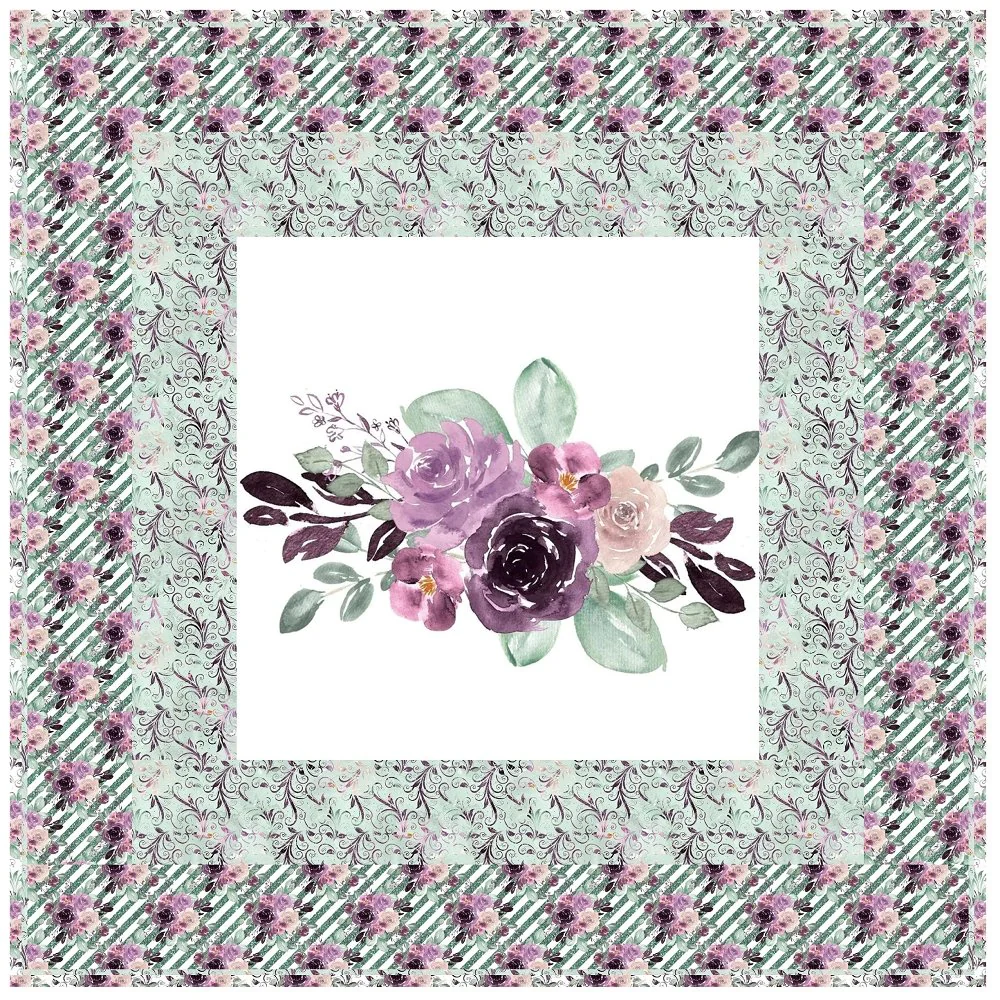 Sangria Mint Dreams Floral Wall Hanging 42" x 42"