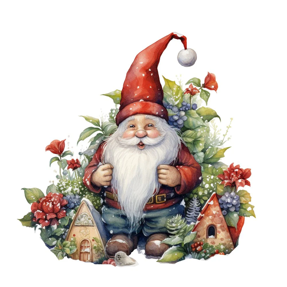 Santa Claus Gnome Scene #4 Fabric Panel