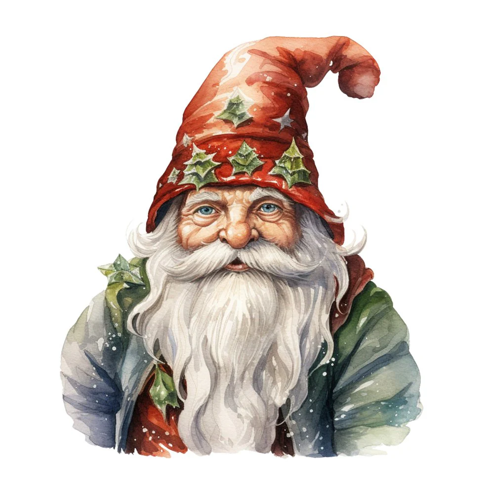 Santa Claus Gnomes #6 Fabric Panel