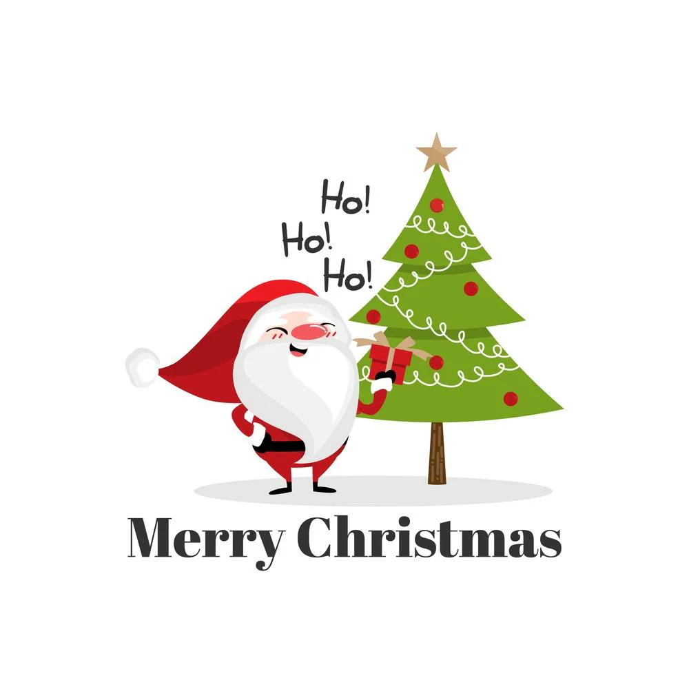 Santa's Holiday Cheer Fabric Panel - White