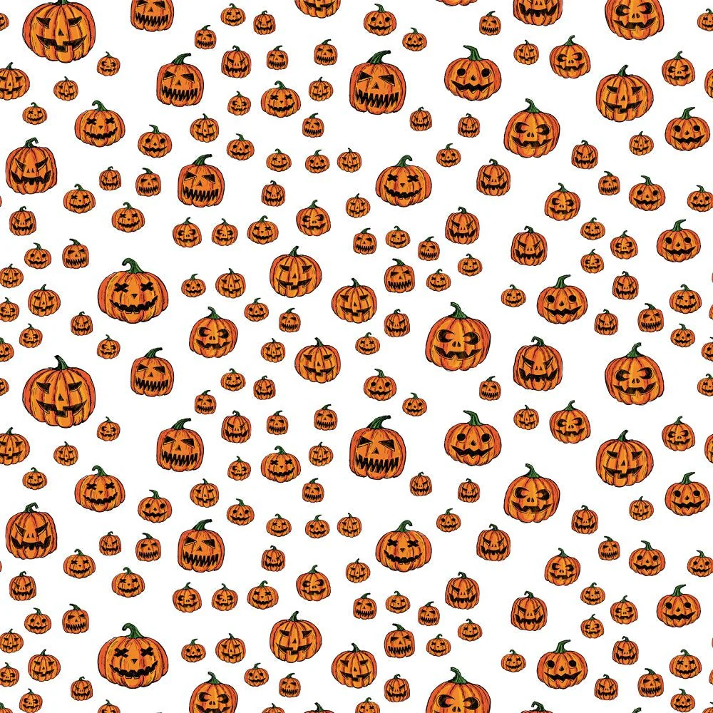 Scary Carved Pumpkin Faces Fabric