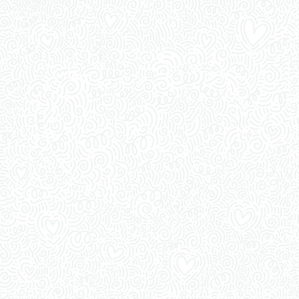 Scattered Swirls & Hearts Tone On Tone Fabric