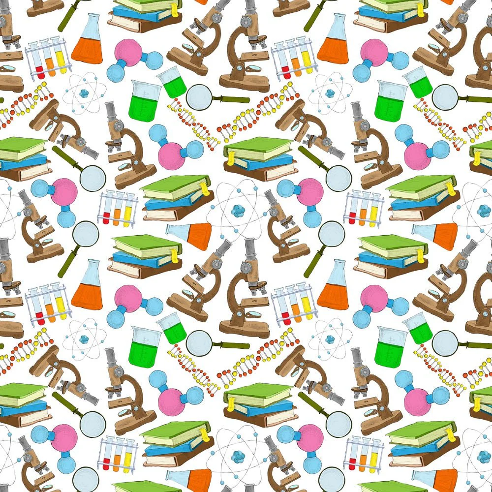 Science Education Allover Fabric - Multi