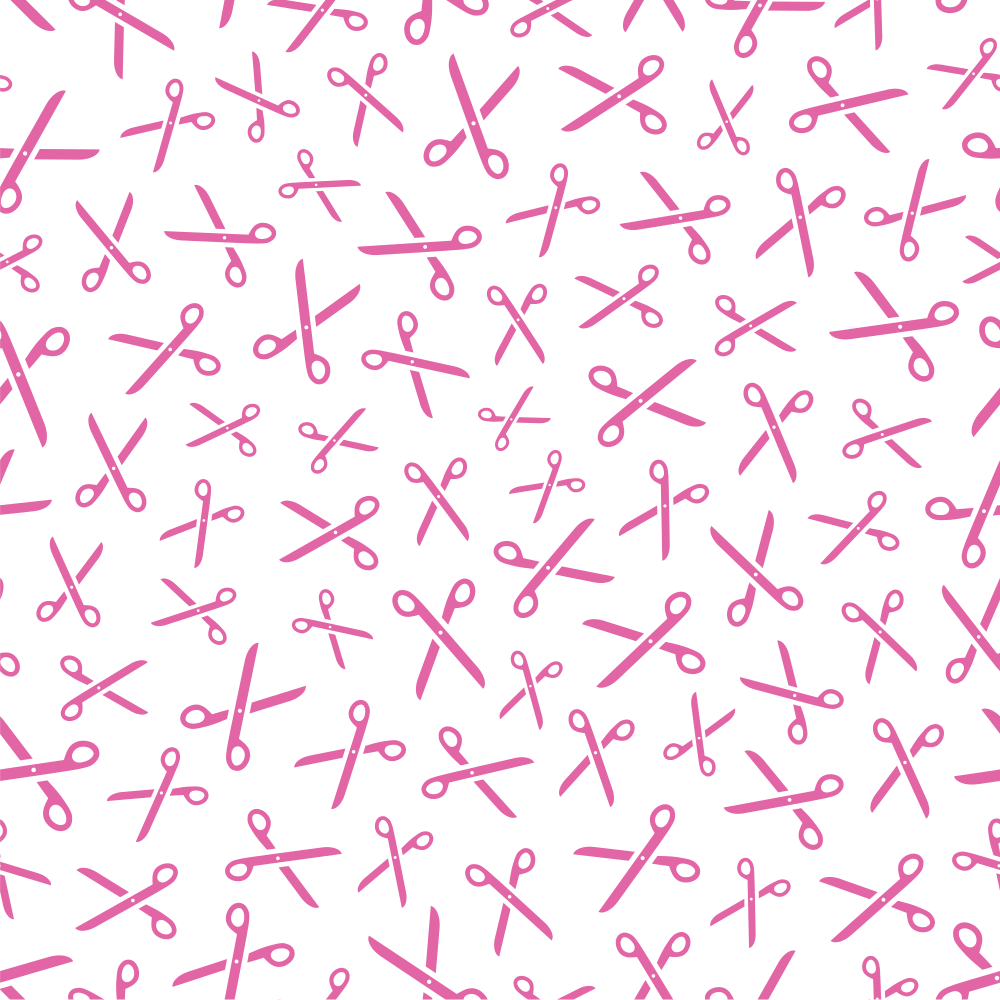 Scissors Fabric - Bashful Pink