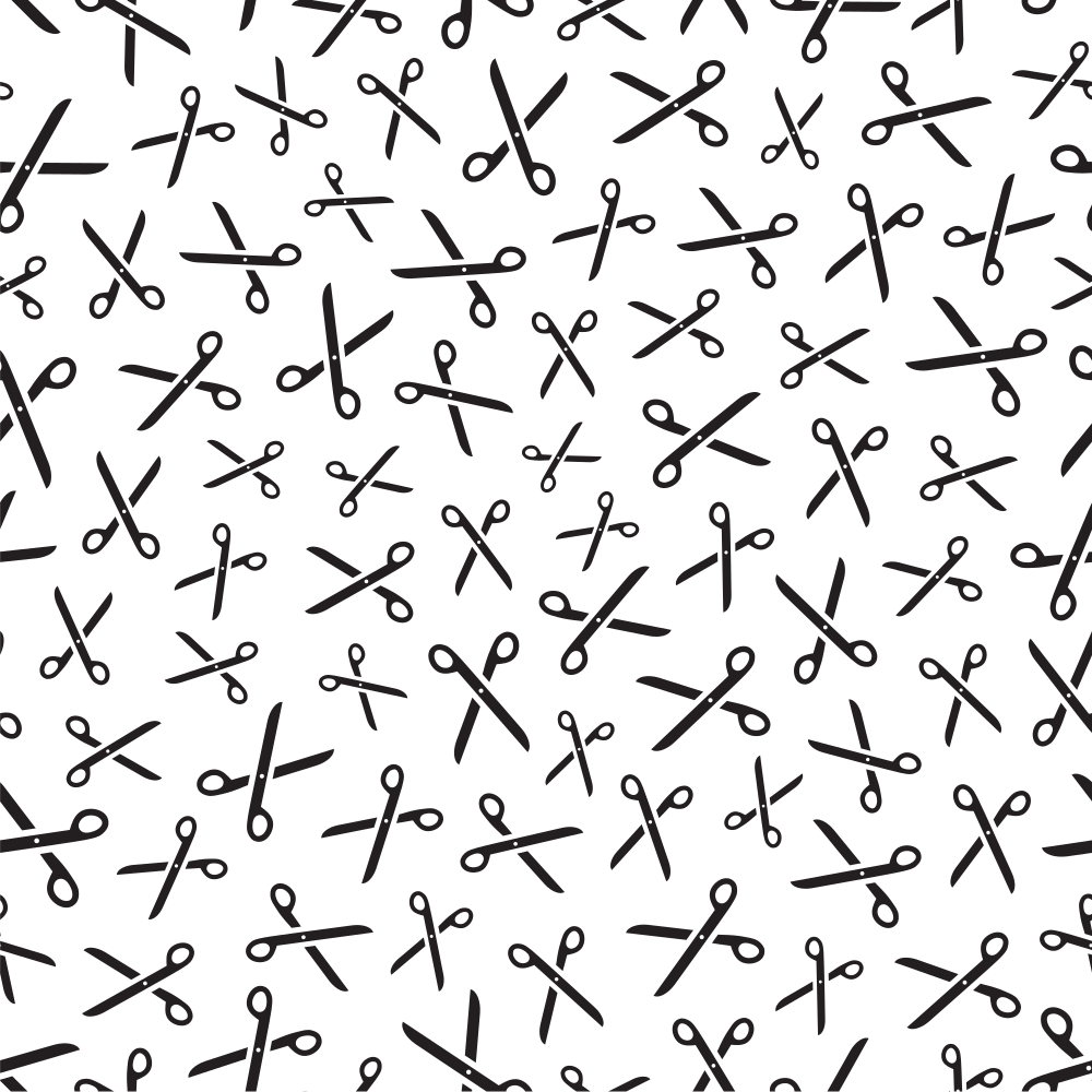 Scissors Fabric - Black/White