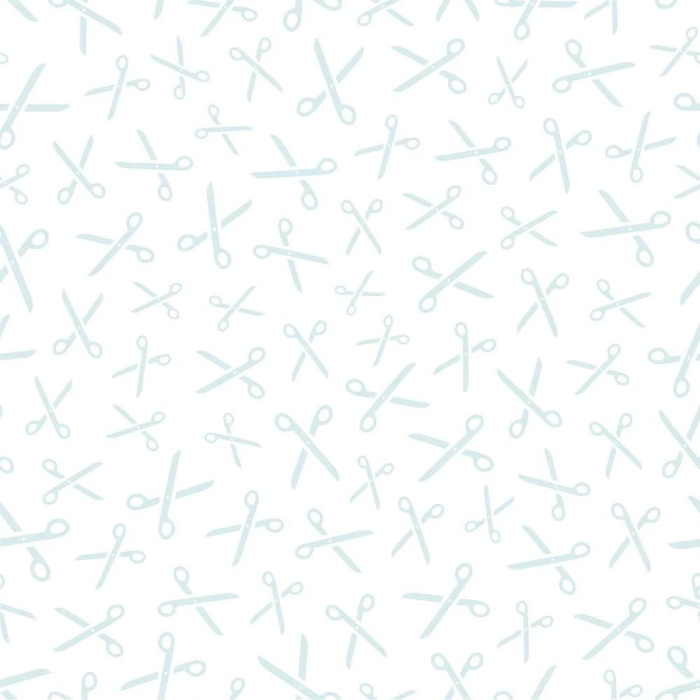 Scissors Fabric - Iceberg